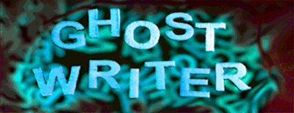 Animated Ghostwriter Image flashing Ghost Writer in all caps, in light blue then light orange.